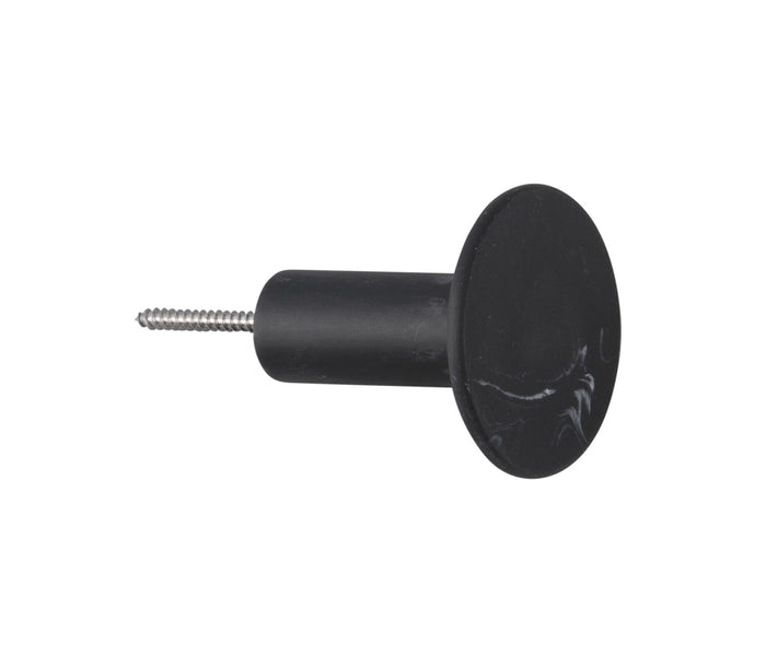 Present Time Wandhaak set Marble - Zwart - Ø8,5cm