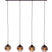 Furntastik Abbasanta Hanglamp, 4-lichts, smoke glas