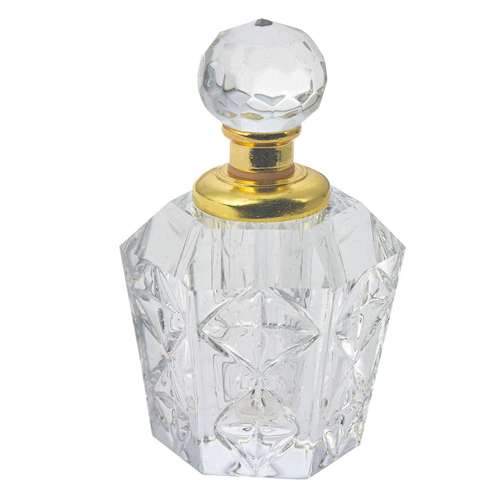 Melady Parfum Flesje  4x4x7 cm Glas Zeshoek Decoratie Flesje