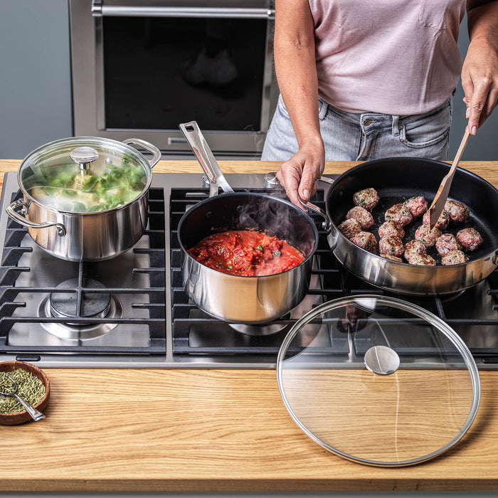KitchenAid Stainless Steel Hapjespan met Deksel  Ø 28 cm