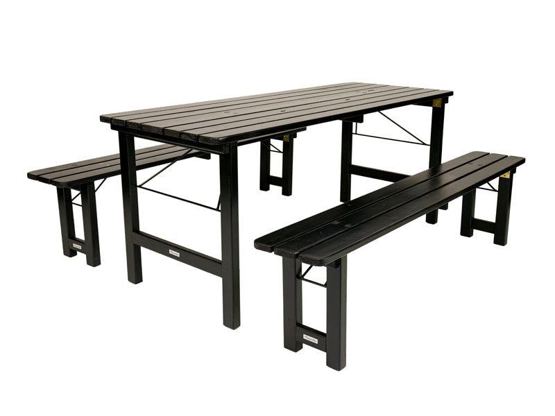 Inklapbare picknickset Riga 200 cm blackwash