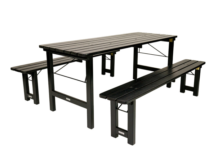 Inklapbare picknickset Riga 200 cm blackwash