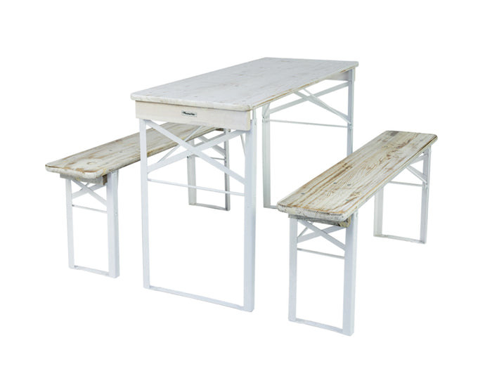 Inklapbare picknickset Berlijn 120 cm whitewash