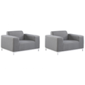 Beliani - ROVIGO - Tuinstoel set van 2 - Grijs - Polyester