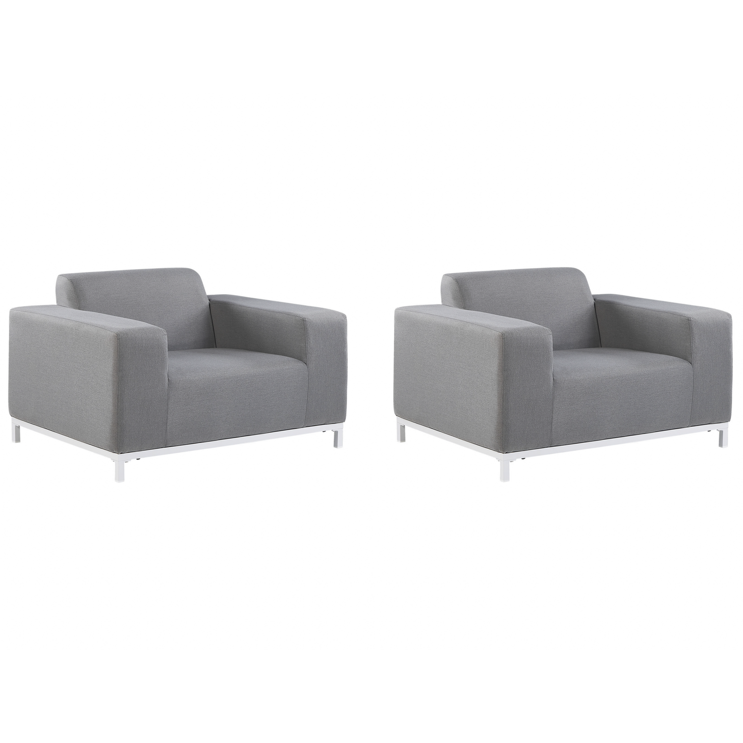 Beliani - ROVIGO - Tuinstoel set van 2 - Grijs - Polyester
