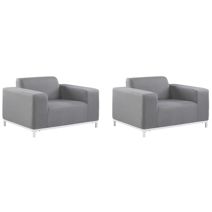 Beliani - ROVIGO - Tuinstoel set van 2 - Grijs - Polyester