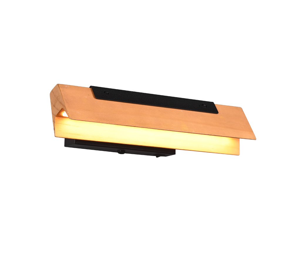 Trio Leuchten Kerala - Wandlamp - Zwart - Hout
