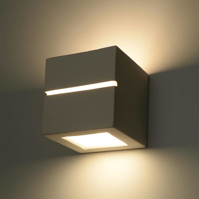 Sollux Wandlamp Leo Line E27 gips wit