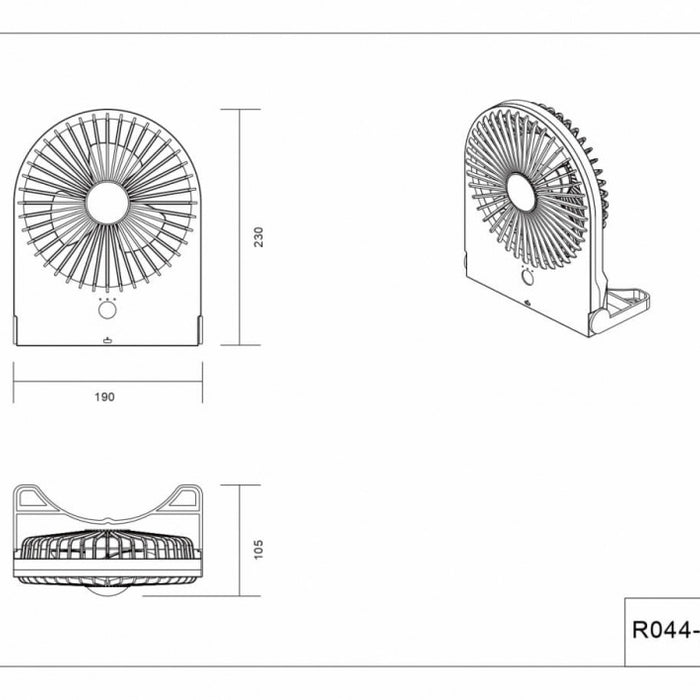 Trio Leuchten Tafelventilator Breezy H 23 cm oplaadbaar geel