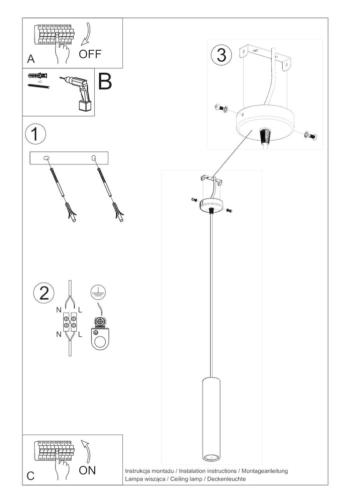 Sollux Hanglamp Luvo 1 lichts  beton