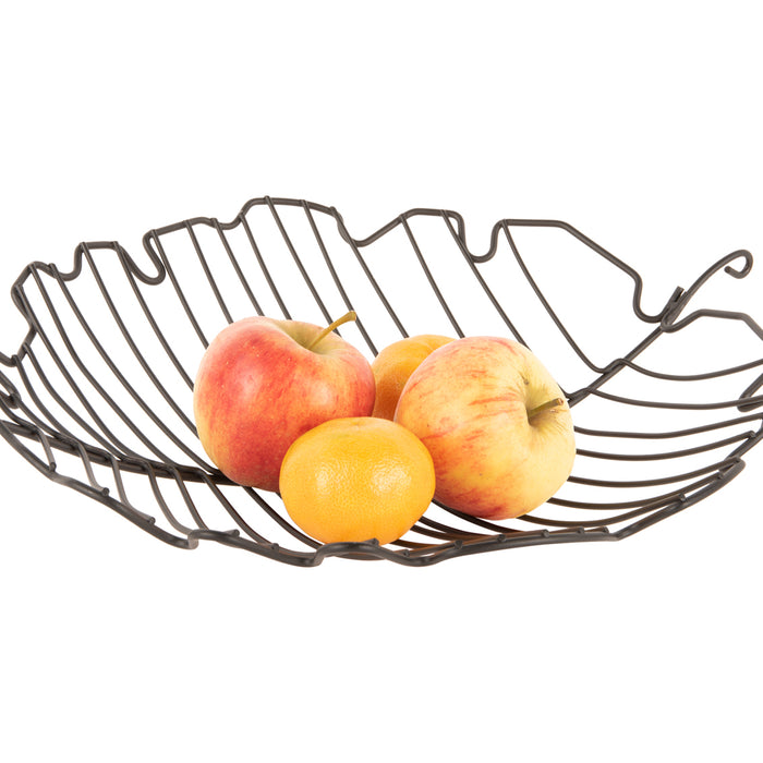 Present Time - Fruitmand Leaf Large - Zwart - 32x31,5x8,5cm