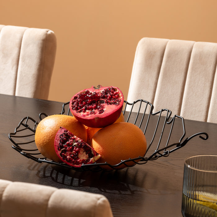 Present Time - Fruitmand Leaf Large - Zwart - 32x31,5x8,5cm