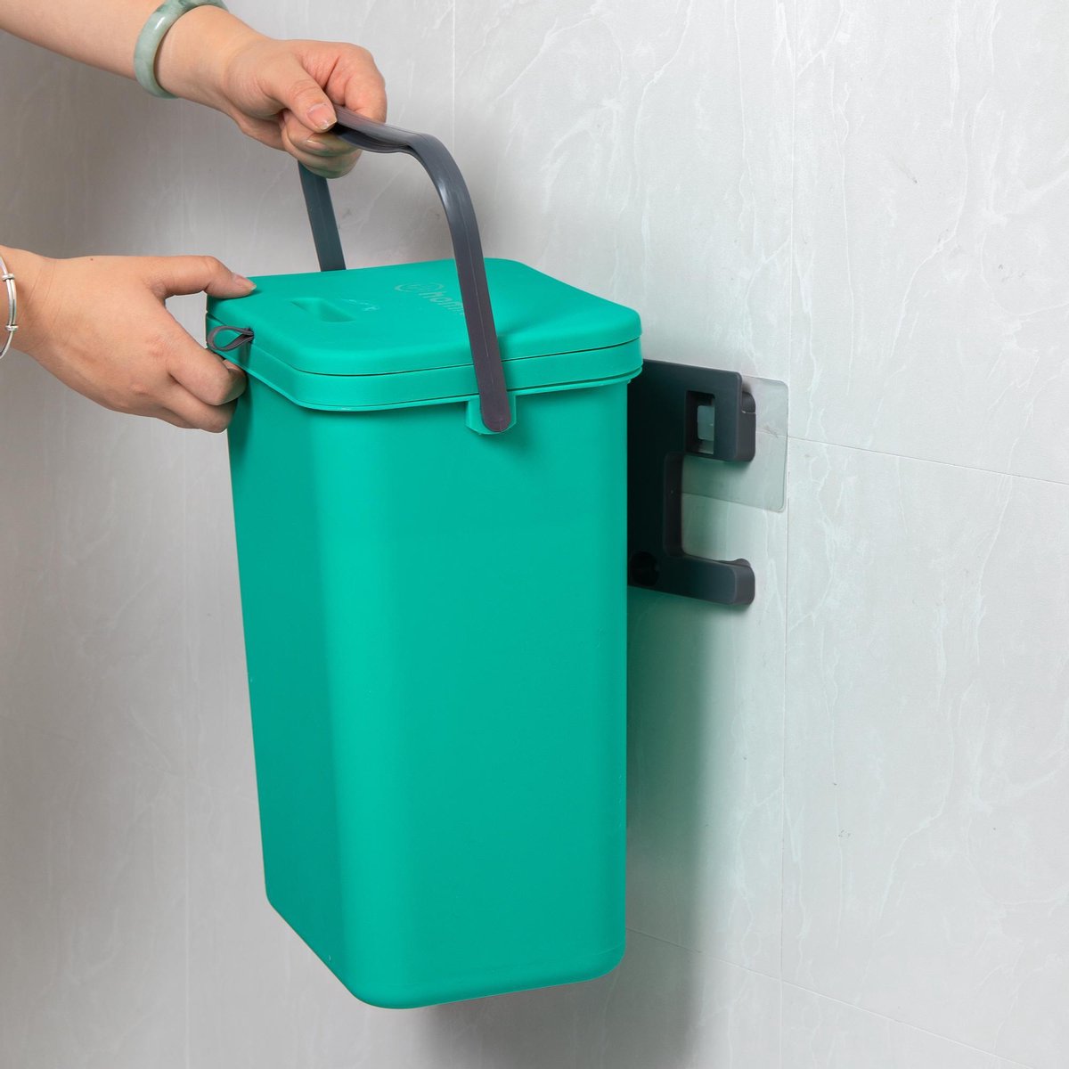 Homra Wall-Up inbouw prullenbak - 12L - Groen