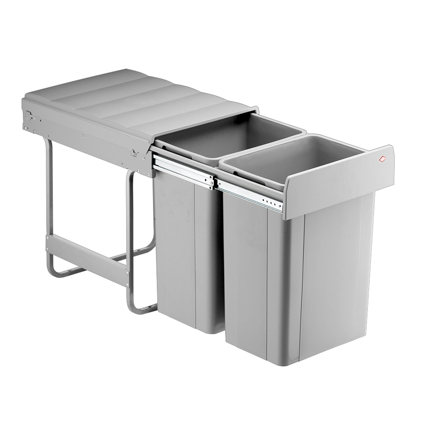 Wesco Big Bio Double Inbouw Prullenbak - 52 l (2 x 26l) - Grijs