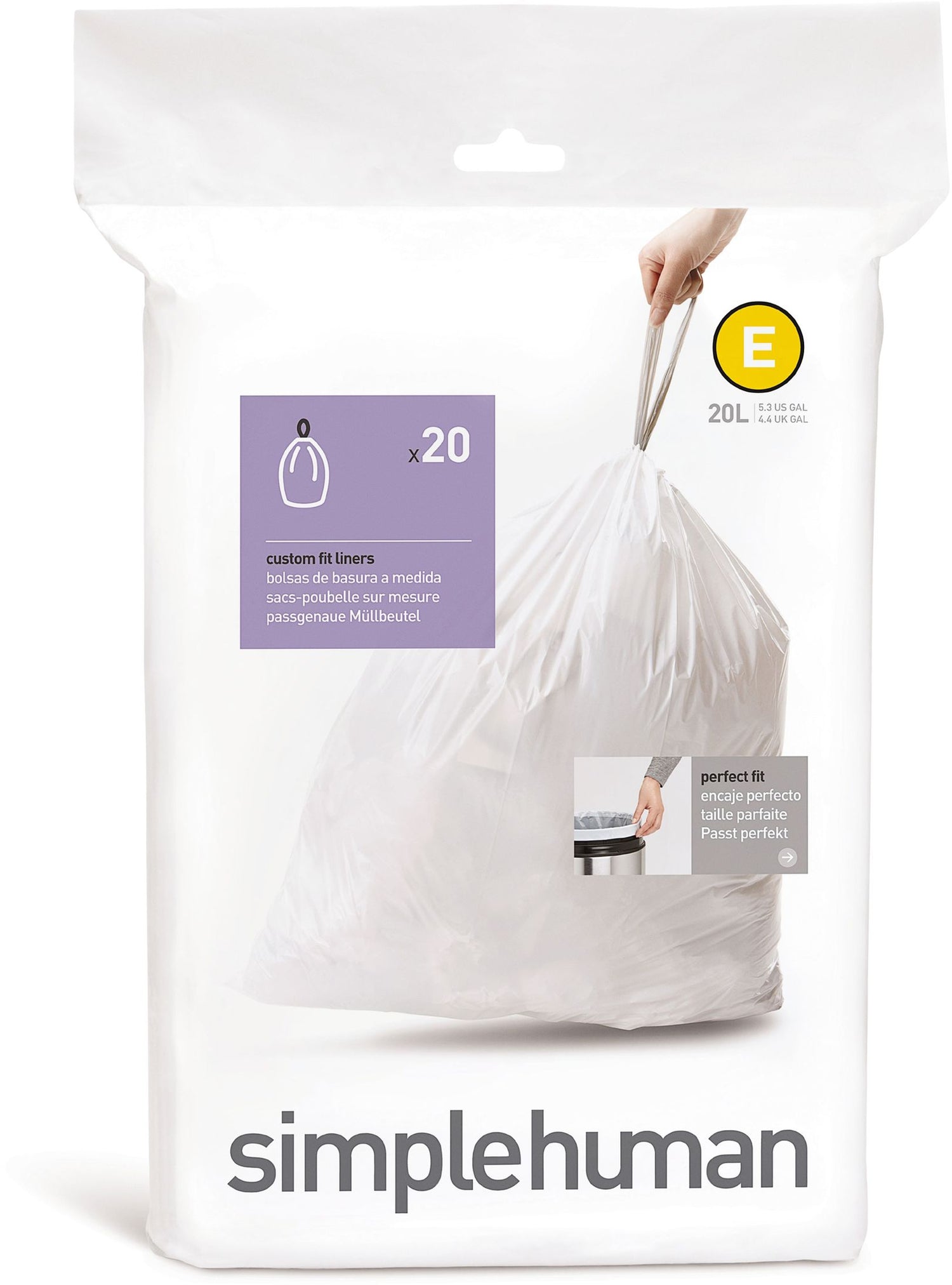 Vuilniszakken Code E 20 liter Pak van 20 Stuks