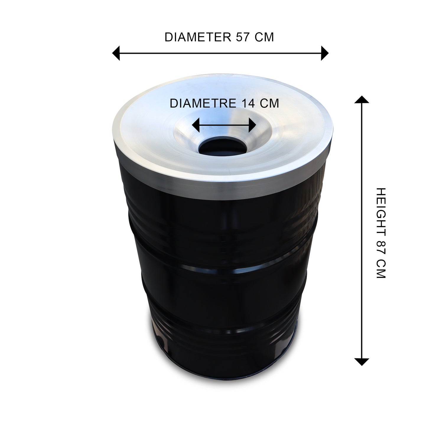 BinBin Flame 200 Liter olievat prullenbak met vlamwerenddeksel