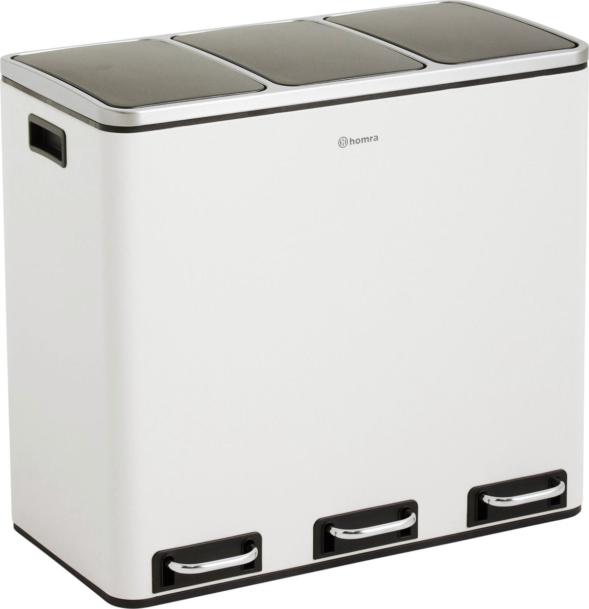 Homra SPARQ afvalscheiding Prullenbak - 3 vakken - 54L - Wit