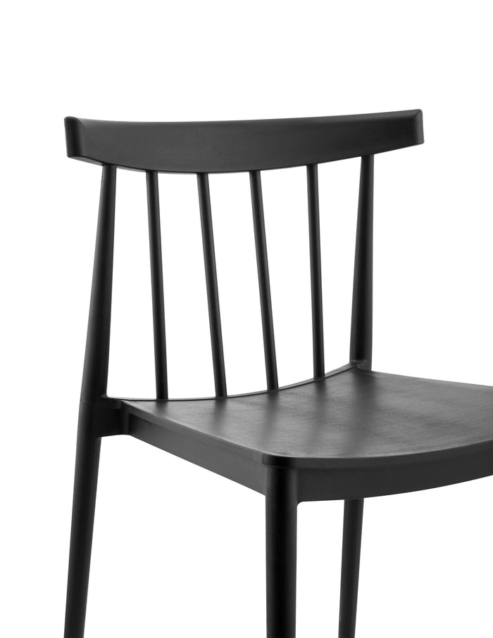 Giga Meubel - Tuinstoelen Stapelbaar - Zwart - Kunststof - Set van 2