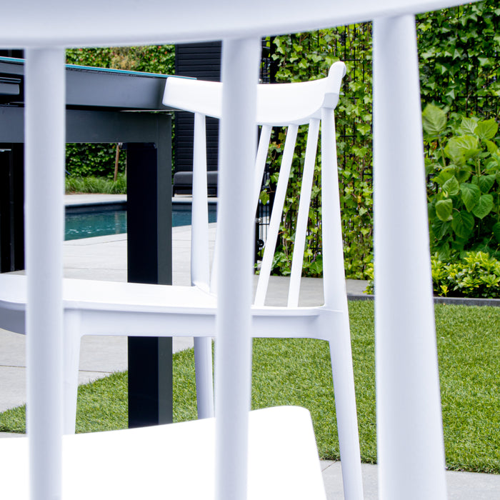 Giga Meubel - Tuinstoelen Stapelbaar - Wit - Kunststof - Set van 2