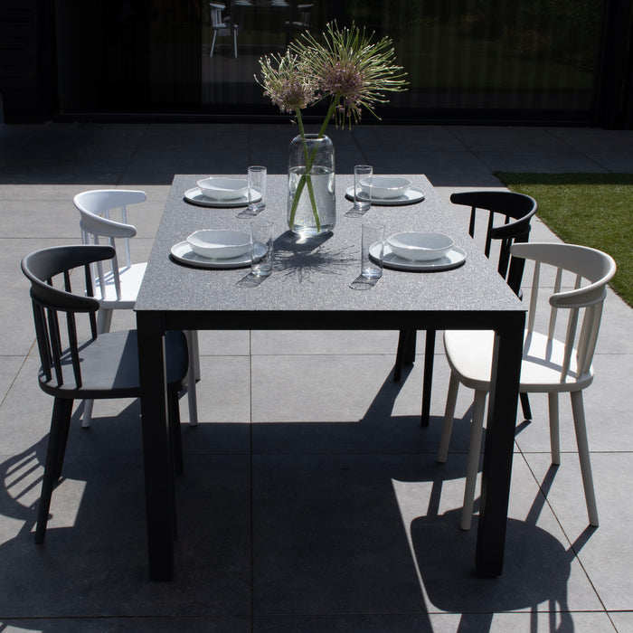 Giga Meubel - Tuinstoel Stapelbaar - Antraciet - Kunststof - Set van 2