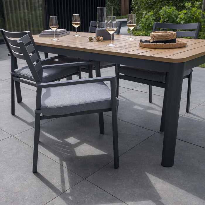 Giga Meubel - Stapelbare Tuinstoel - Aluminium Antraciet - Stoel Joris