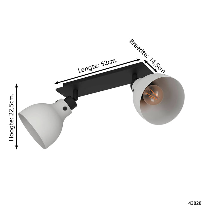 EGLO Matlock Spot - E27 - 52 cm - Grijs|Zwart - Staal