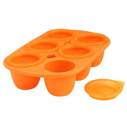 Babyvoedsel bewaarbakjes 6x, 60ml, oranje - Mastrad Baby