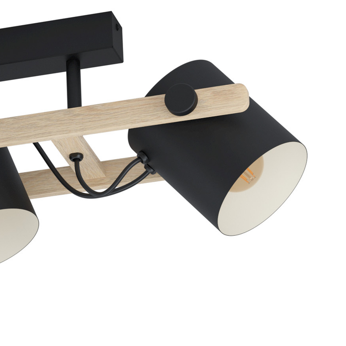 EGLO Hornwood Plafondlamp - E27 - 100 cm - Zwart|Crème|Bruin