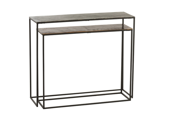 Duverger® Industry Alu - Sidetables - set van 2 - rechthoekig - kleur