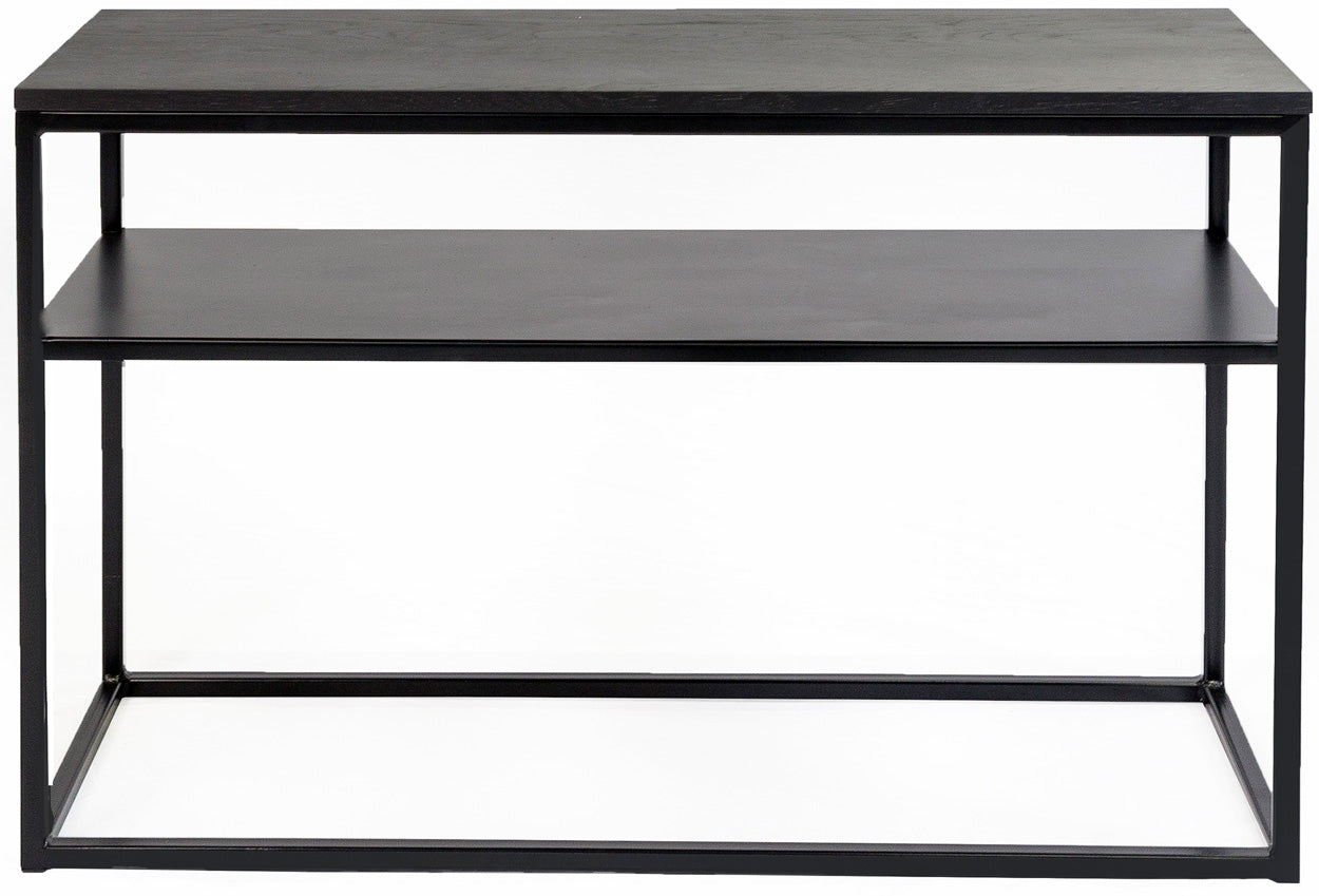 24Designs Power Sidetable – B100 X D35 X H70 Cm – Metaal – Zwart Eiken