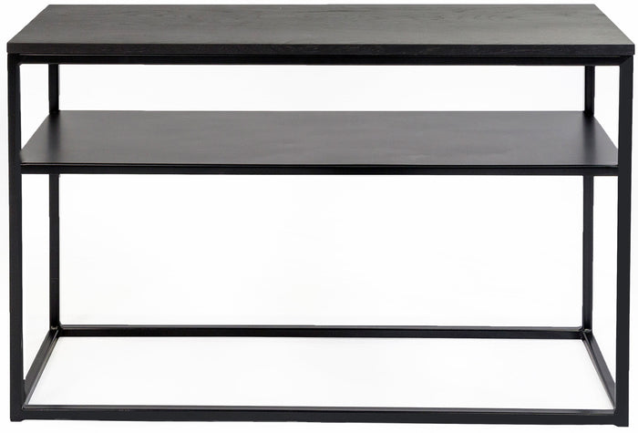 24Designs Power Sidetable – B100 X D35 X H70 Cm – Metaal – Zwart Eiken