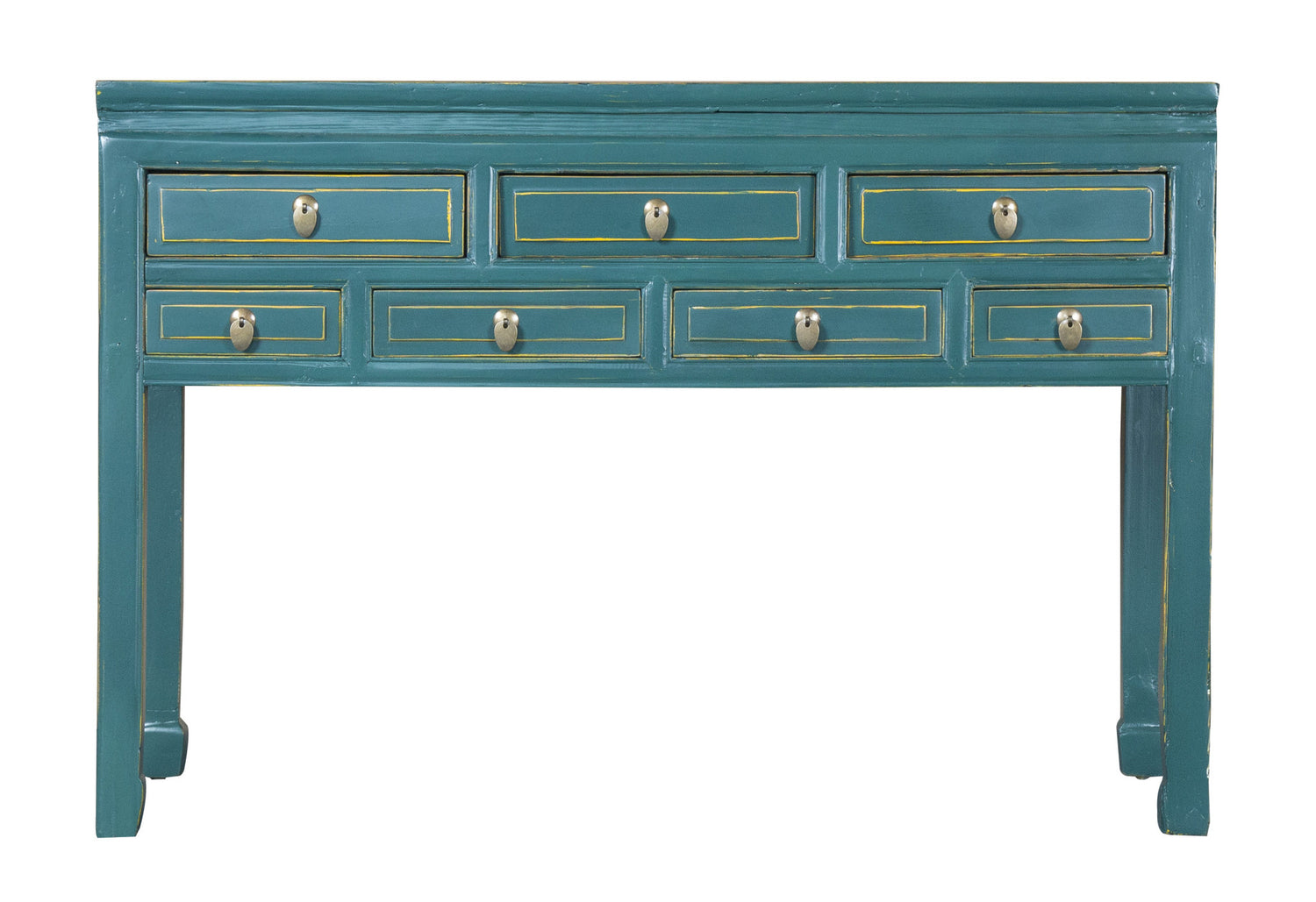 Fine Asianliving Antieke Chinese Sidetable Teal B121xD45xH78cm