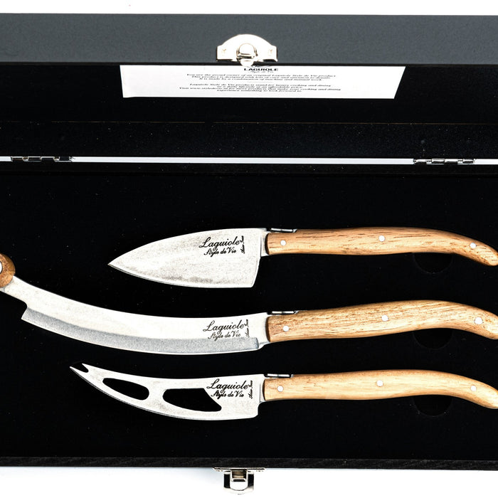 Laguiole Style de Vie Luxury Line kaasmessenset 3-delig, eikenhout