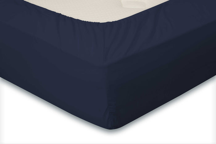 Elegance Hoeslaken Katoen Perkal 35cm Hoekhoogte donker blauw