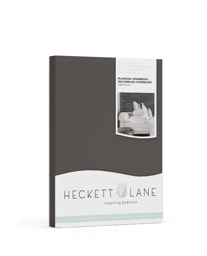 Heckett & Lane Elementi Kussensloop Katoen Satijn - anthracite 60x70cm