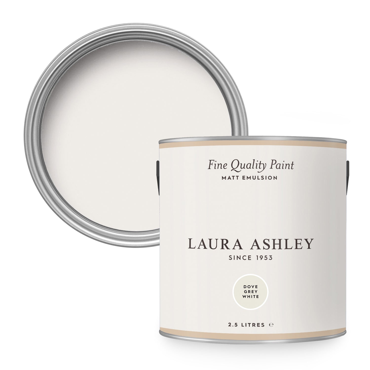 Laura Ashley Dove Grey White Muurverf - 2,5 Liter - Grijs - Mat