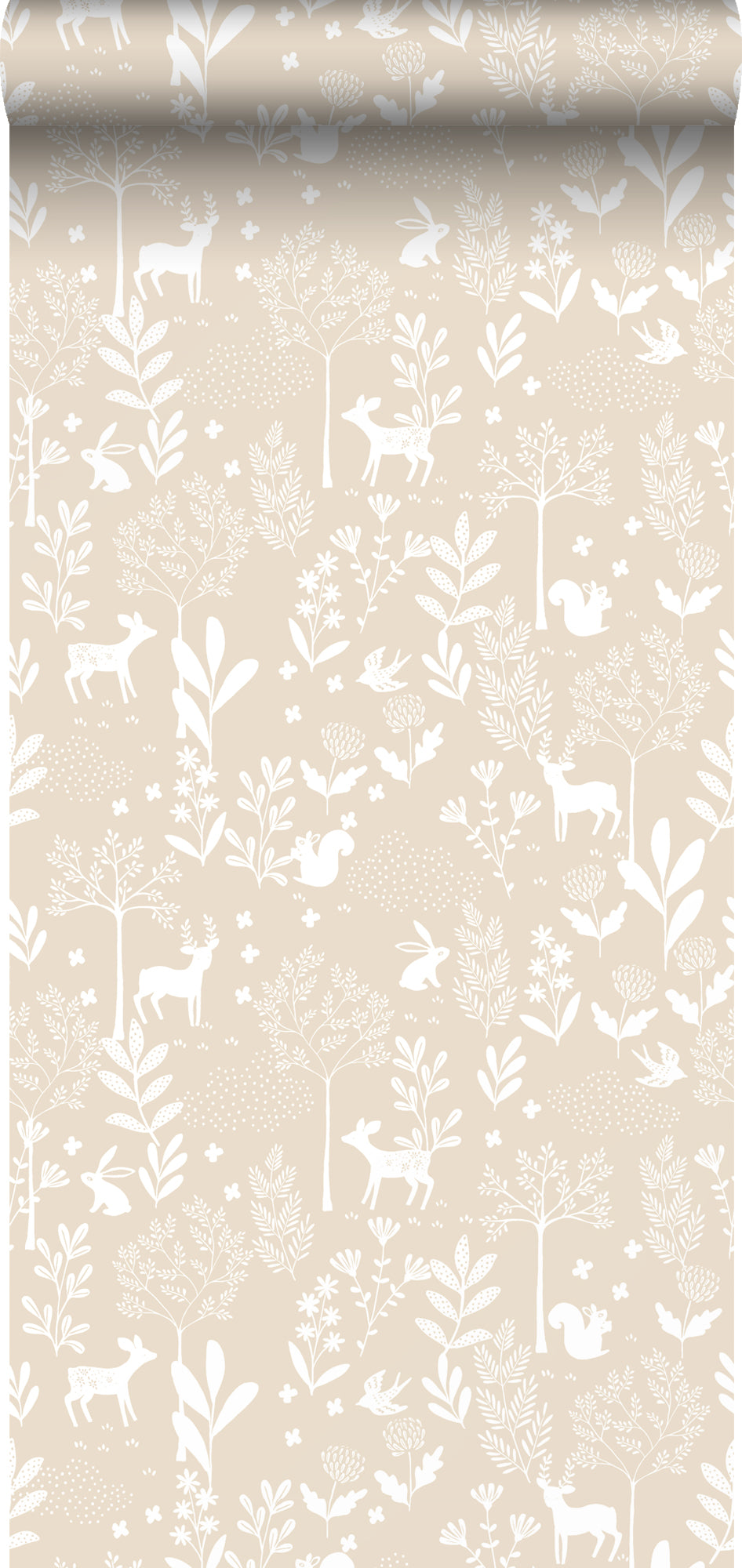ESTAhome behang bos met bosdieren beige - 53 cm x 10,05 m - 139522