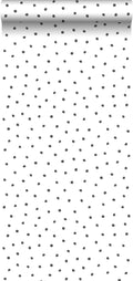 ESTAhome behang stippen zwart en wit - 53 cm x 10,05 m - 138934