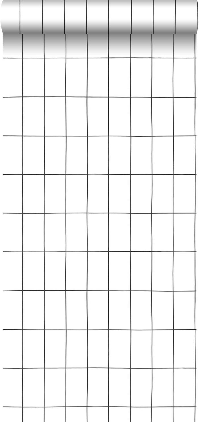 ESTAhome behang kleine tegeltjes zwart wit - 0,53 x 10,05 m - 139030