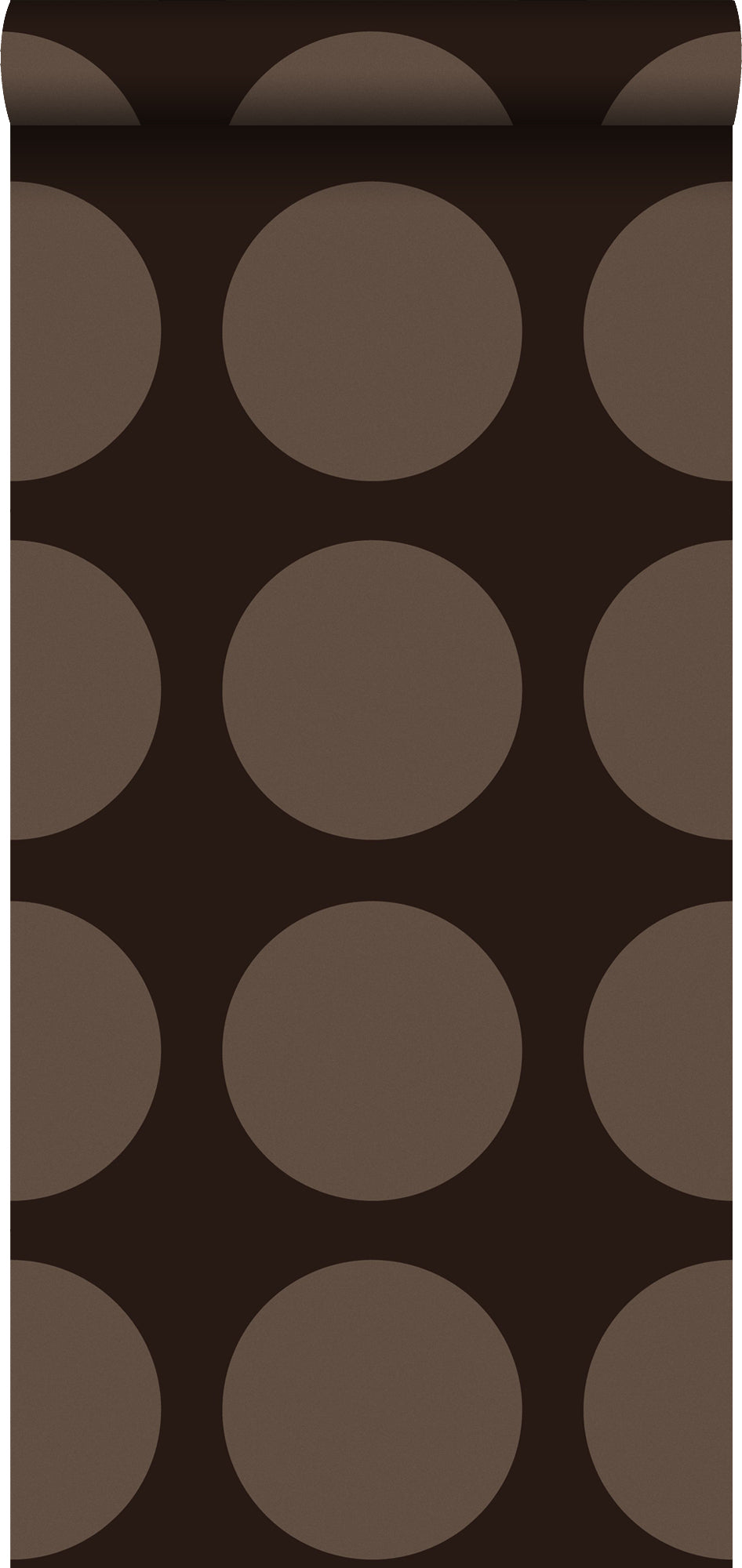 ESTAhome behang bollen op linnenstructuur bruin - 135423 - 53 cm x 10,