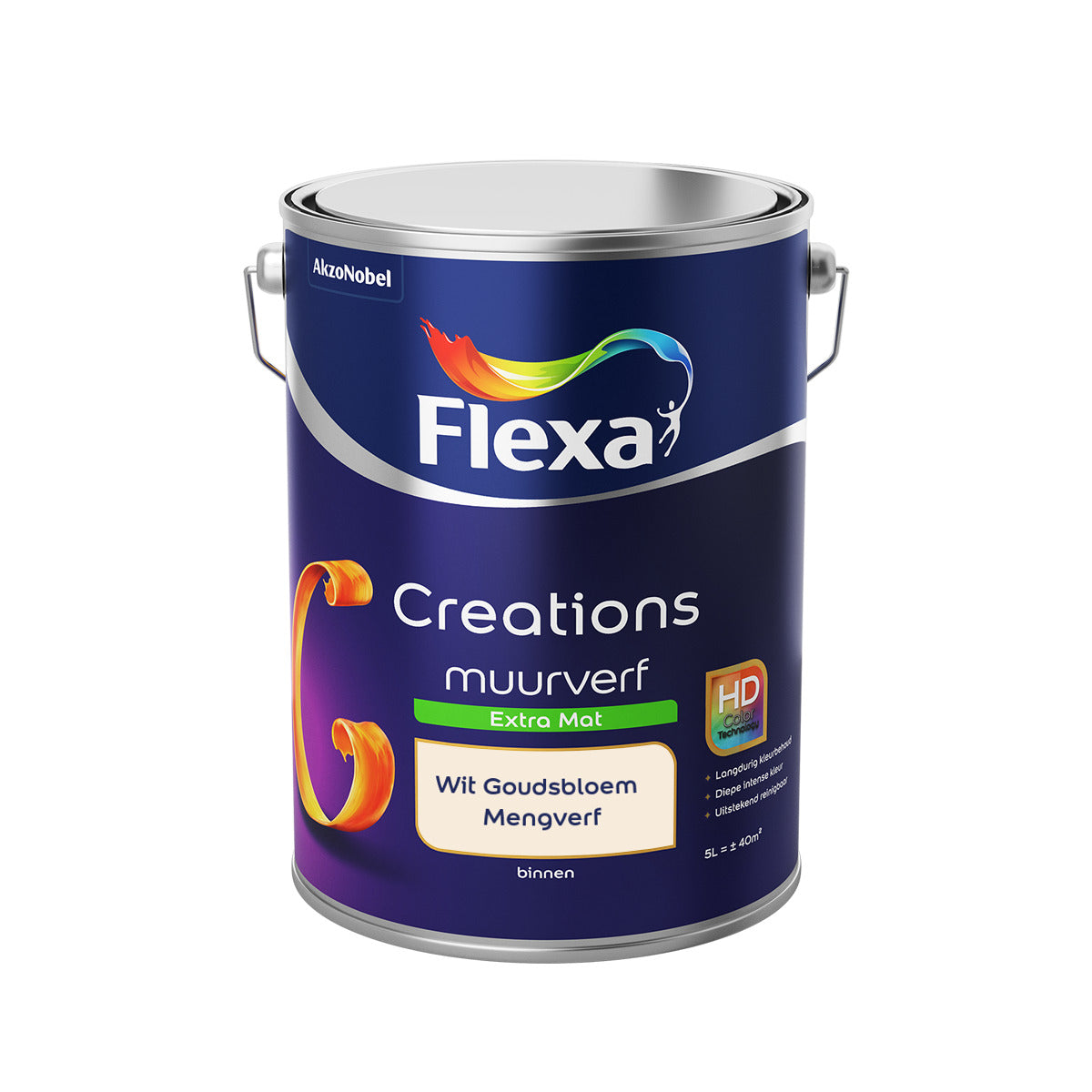 Flexa Creations - Muurverf Extra Mat - Wit Goudsbloem  - 5 liter
