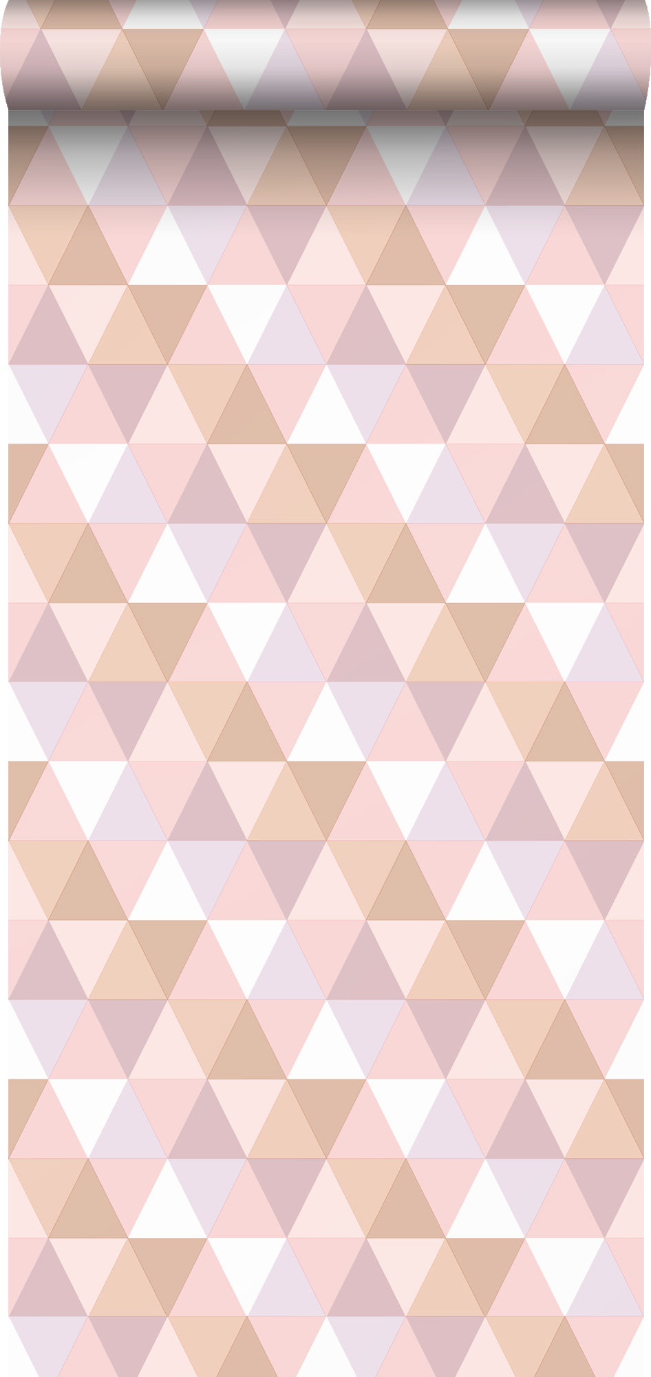 ESTAhome behang driehoekjes lila paars, zacht roze en terracotta - 50