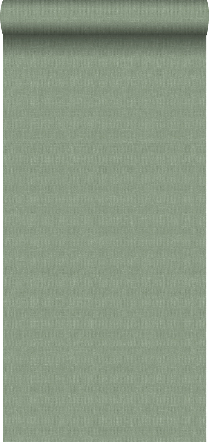 ESTAhome behang linnenstructuur jade groen - 0,53 x 10,05 m - 148745