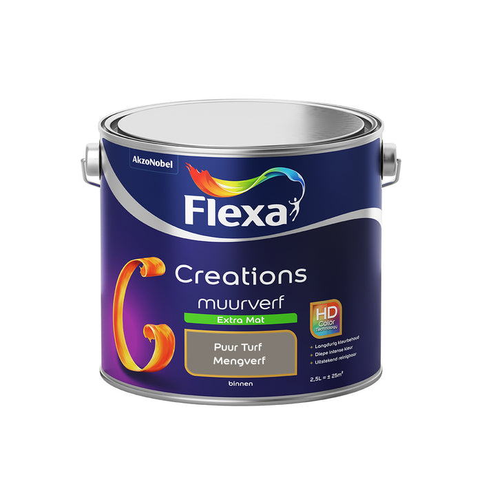 Flexa Creations - Muurverf Extra Mat - Puur Turf - 2,5 liter