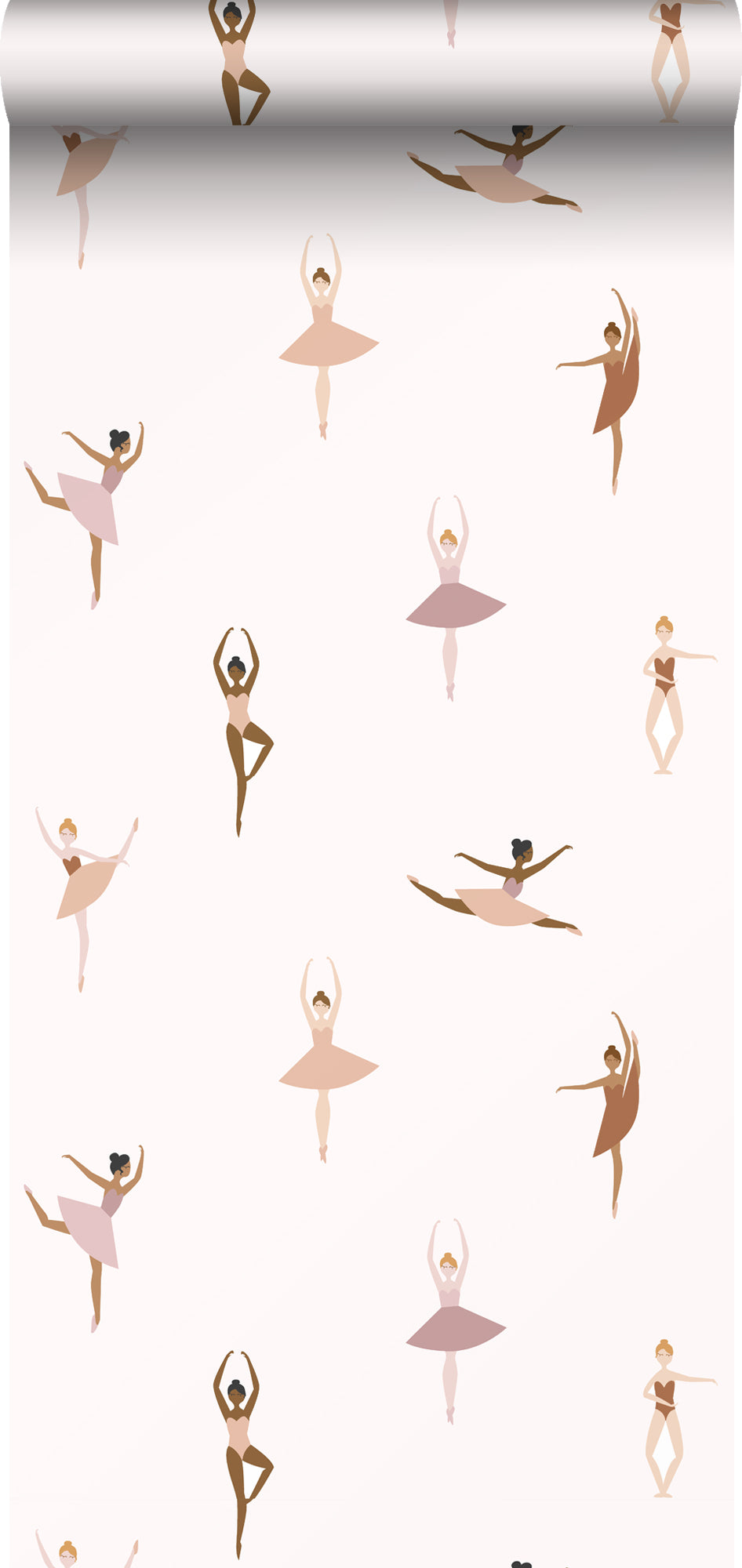 ESTAhome behang ballerina's terracotta en lila roze - 53 cm x 10,05 m