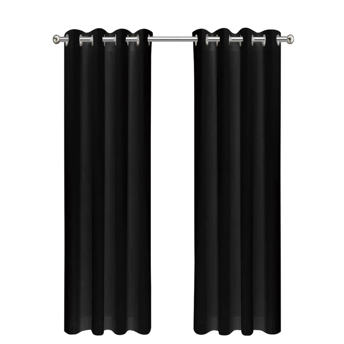 LW Collection Kant en klaar gordijnen zwart 140x175cm