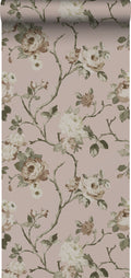ESTAhome behang vintage bloemen oudroze - 0.53 x 10.05 m - 139407