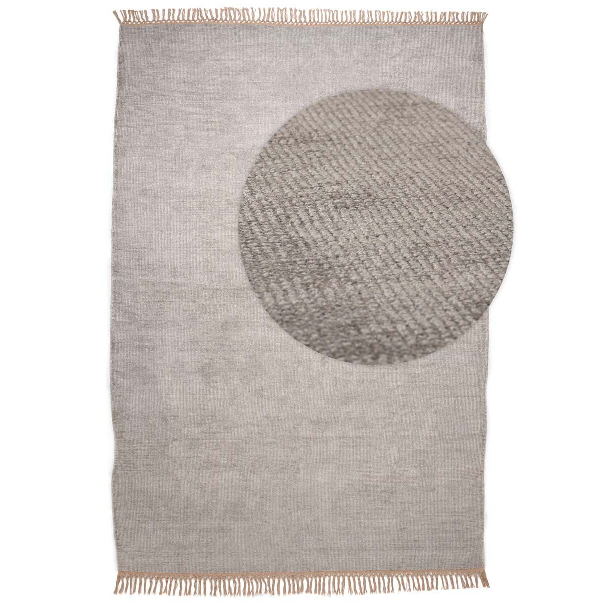 Tapeso Viscose vloerkleed - Gem grijs - 160x230 cm