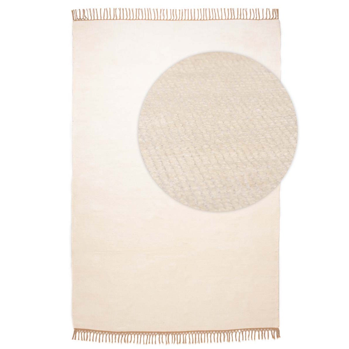 Tapeso Viscose vloerkleed - Gem wit - 240x340 cm