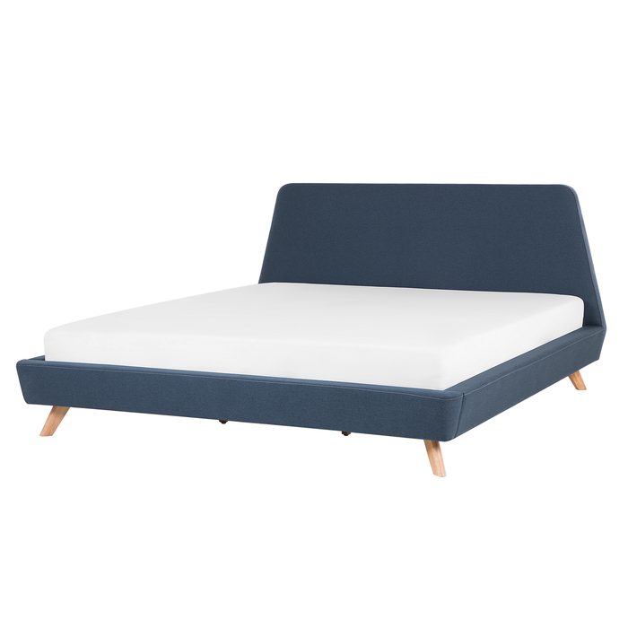 Beliani - VIENNE - Tweepersoonsbed - Blauw - 180 x 200 cm - Polyester